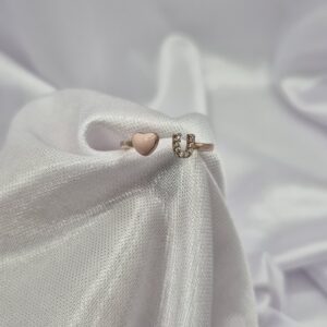 Anillo de Plata 925 Modelo Corazón con Inicial U