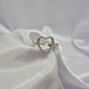 Anillo de Plata 925 Modelo Corazón con Strass