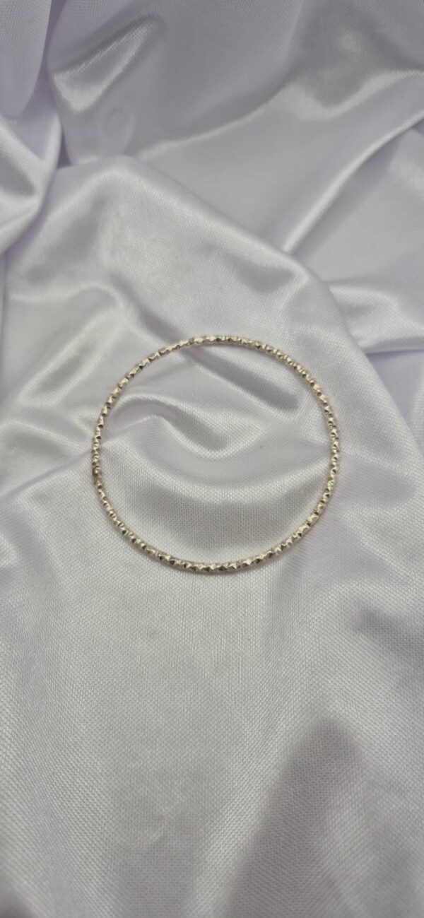 Pulsera Esclava de Acero Inoxidable Blanco Facetada