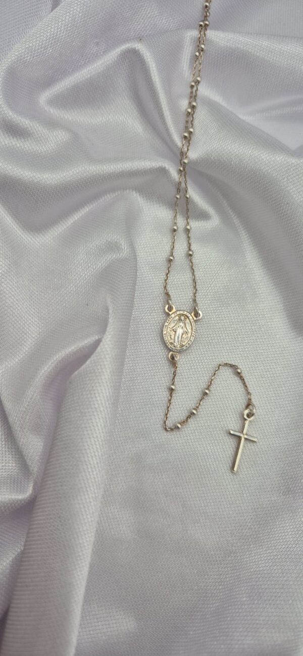 Collar Rosario de Plata 925 Diseño Bolitas