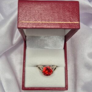 Anillo de Plata 925 con Piedra Roja