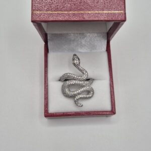 Anillo de Plata 925 de Serpiente con Piedra