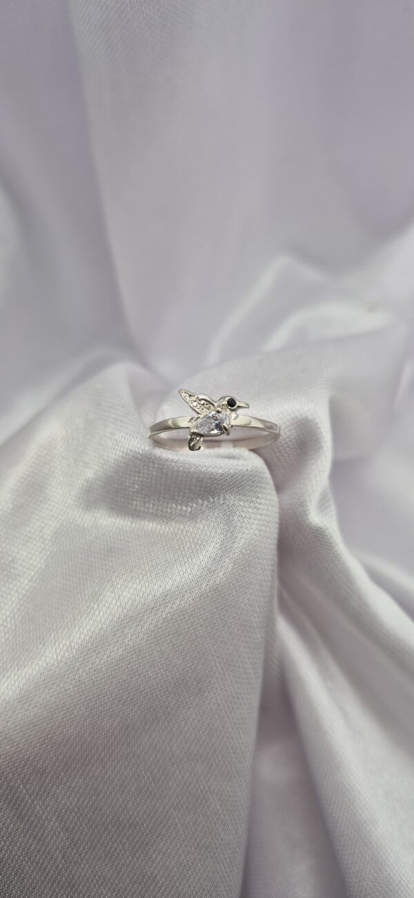 Anillo de Plata 925 Diseño Colibrí con Piedras