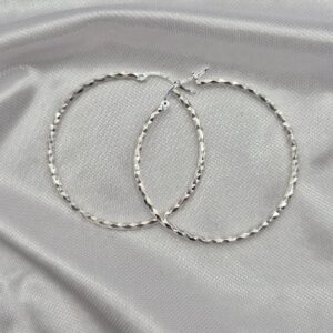 Par de Aros Argollas de Plata 925 Diseño Torzadas
