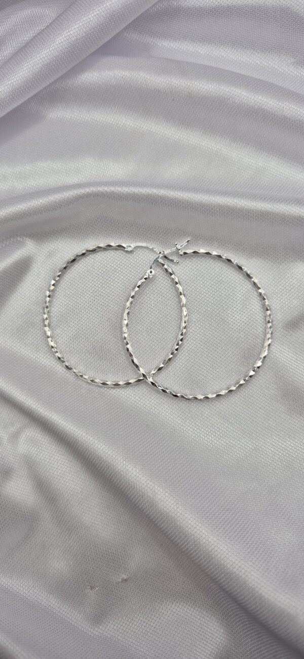 Par de Aros Argollas de Plata 925 Diseño Torzadas