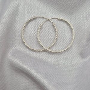 Par de Aros Argollas de Plata 925 Diseño Trenzado
