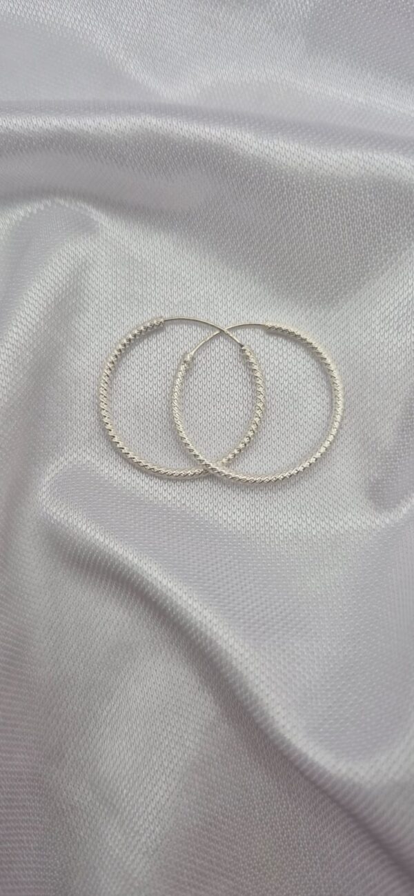 Par de Aros Argollas de Plata 925 Diseño Trenzado