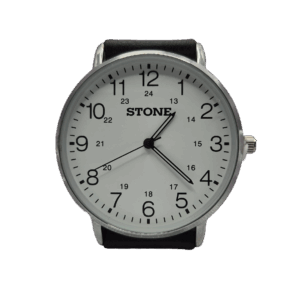 Reloj Stone con Malla de Cuero Fondo Blanco