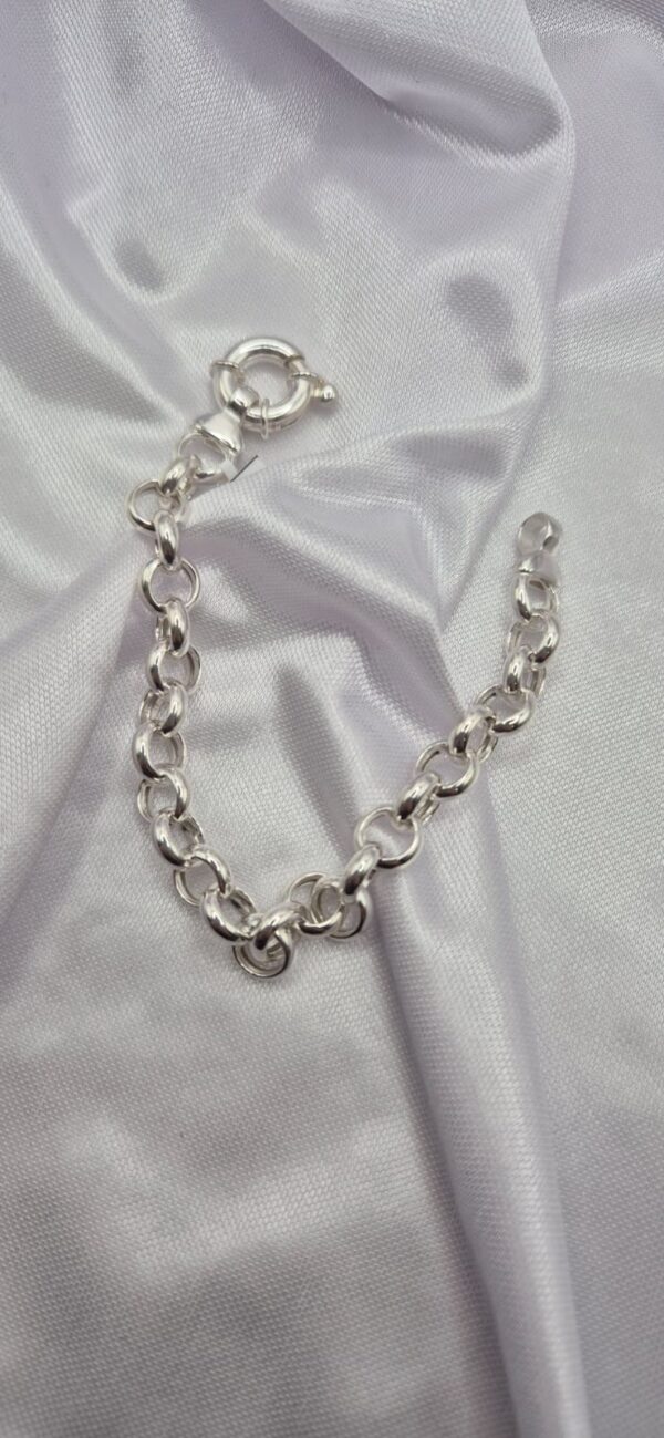 Pulsera de Plata 925 Estilo Rolo con Gancho Marinero