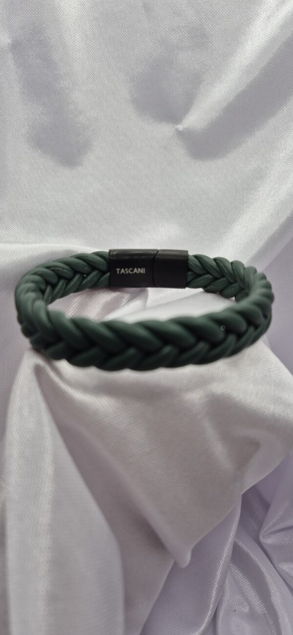 Pulsera Tascani de Cuero Azul Tejido