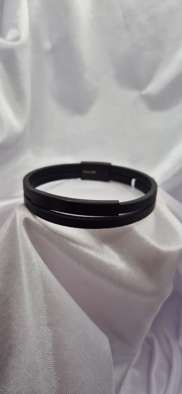 Pulsera Tascani de Cuero Tejido Doble