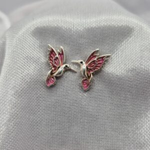 Par de Aros de Plata 925 Colibrí