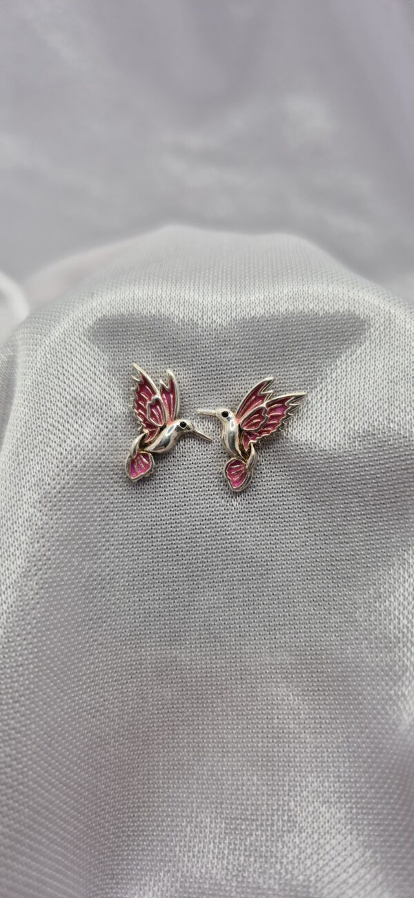 Par de Aros de Plata 925 Colibrí