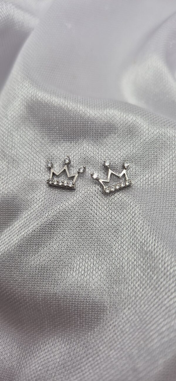 Par de Aros de Plata 925 Diseño Corona