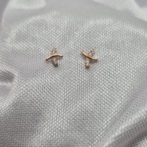 Par de Aros de Plata 925 Diseño en X
