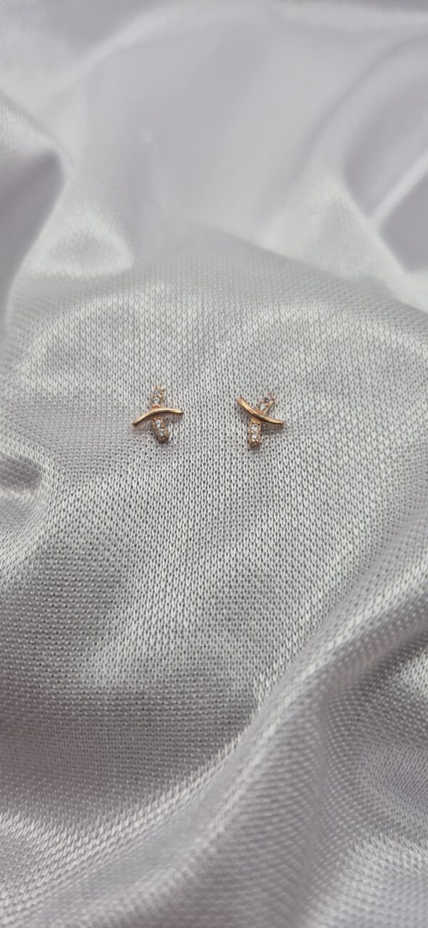 Par de Aros de Plata 925 Diseño en X