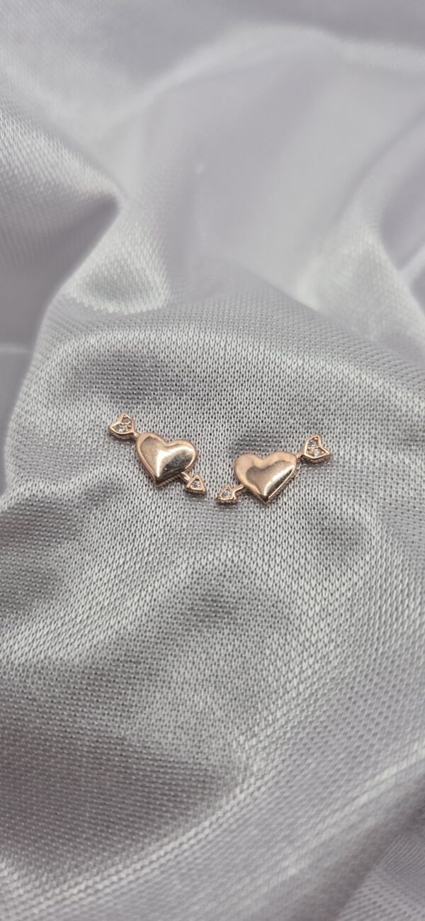 Par de Aros de Plata 925 Diseño Corazón con Flecha