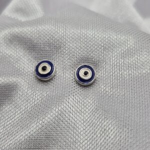 Par de Aros de Plata 925 Diseño Ojo Turco