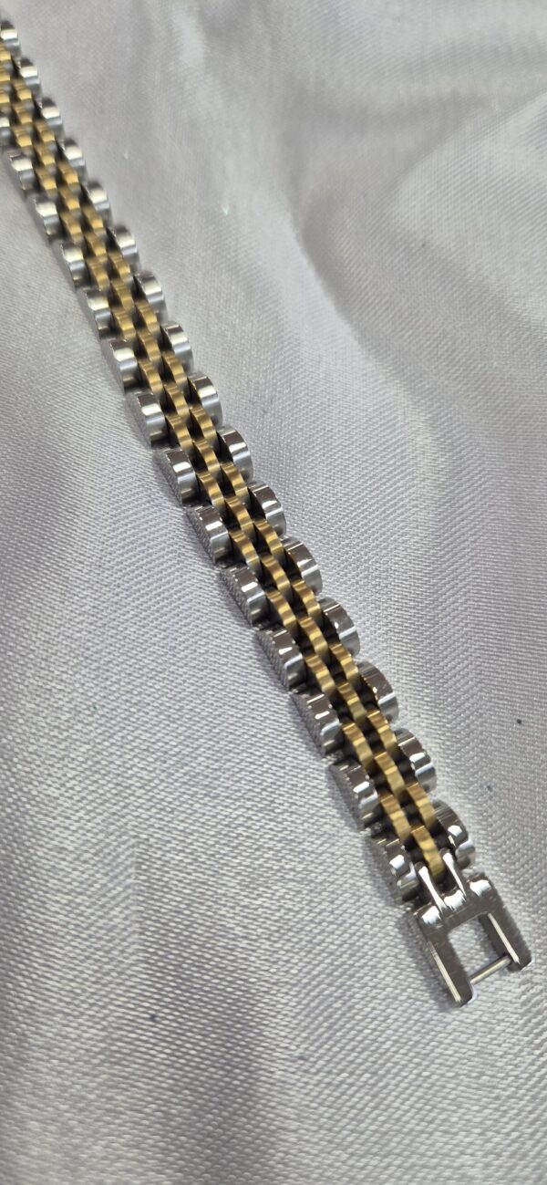 Pulsera Tascani de Acero Plateado y Dorado