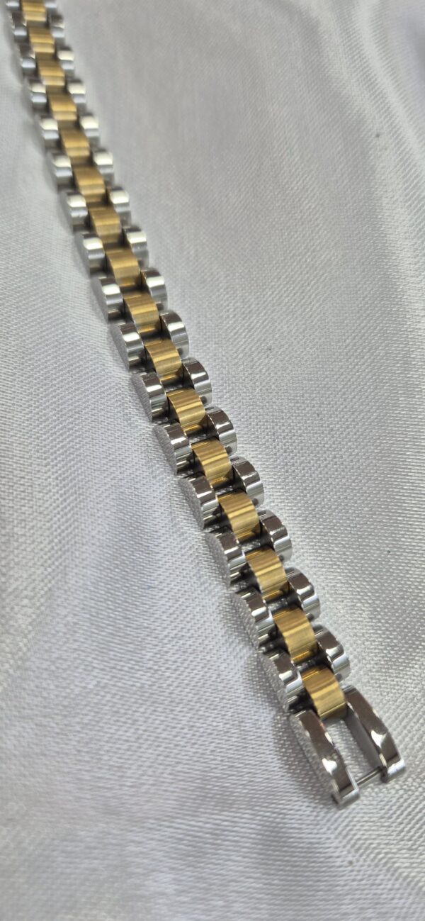 Pulsera Tascani de Acero Inoxidable Plateado y Dorado