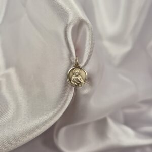 Dije de Plata 925 Diseño Medalla Sagrado Corazón de Jesús
