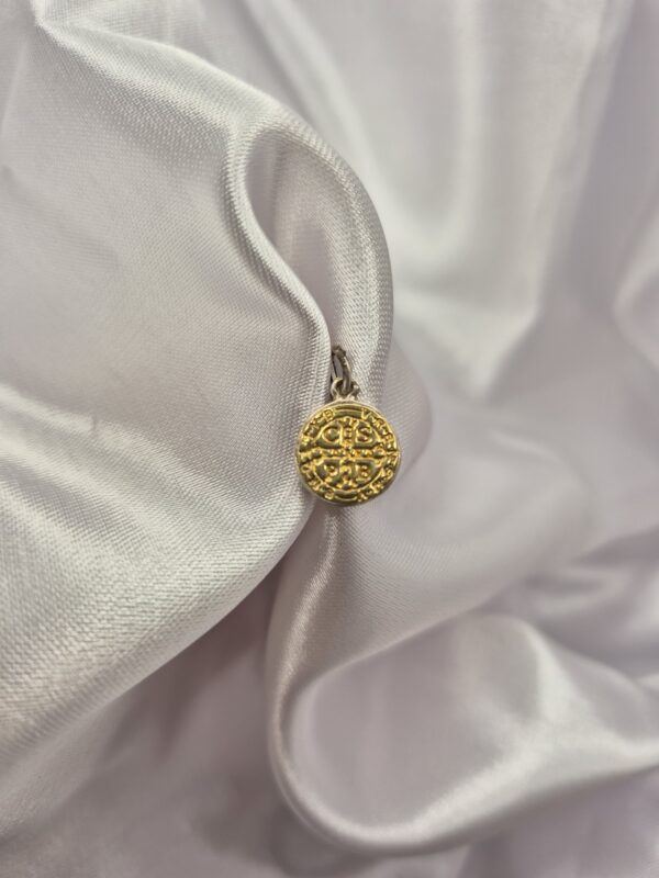 Dije de Plata y Oro Diseño Medalla San Benito