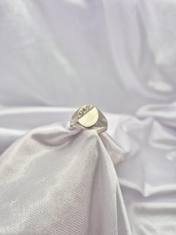 Anillo de Plata 925 y Oro Sello con Piedras