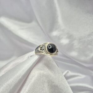 Anillo de Plata 925 con Piedra Obsidiana