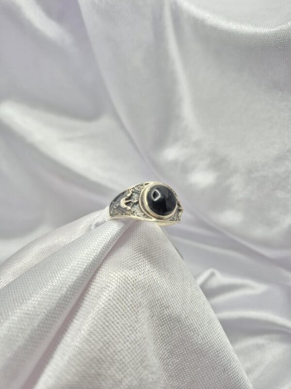 Anillo de Plata 925 con Piedra Obsidiana