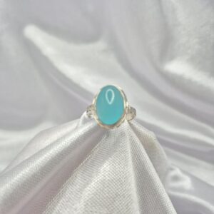 Anillo de Plata 925 Diseño Piedra Calcedonia