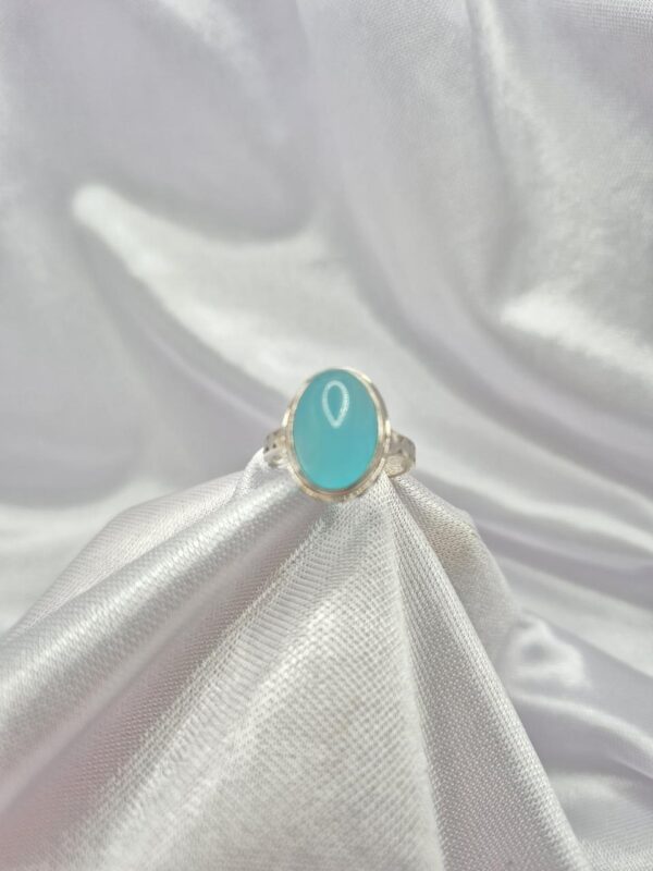 Anillo de Plata 925 Diseño Piedra Calcedonia