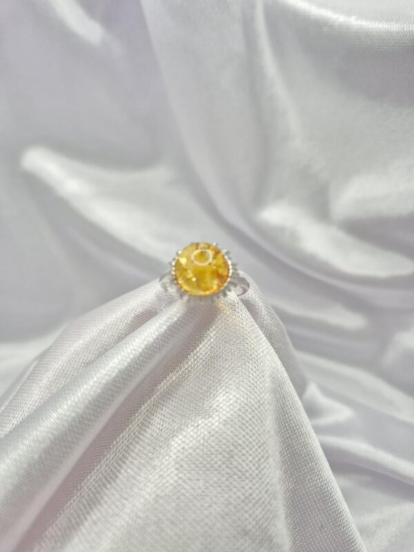 Anillo de Plata 925 Diseño Piedra Citrino