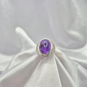 Anillo de Plata 925 Diseño Piedra Amatista