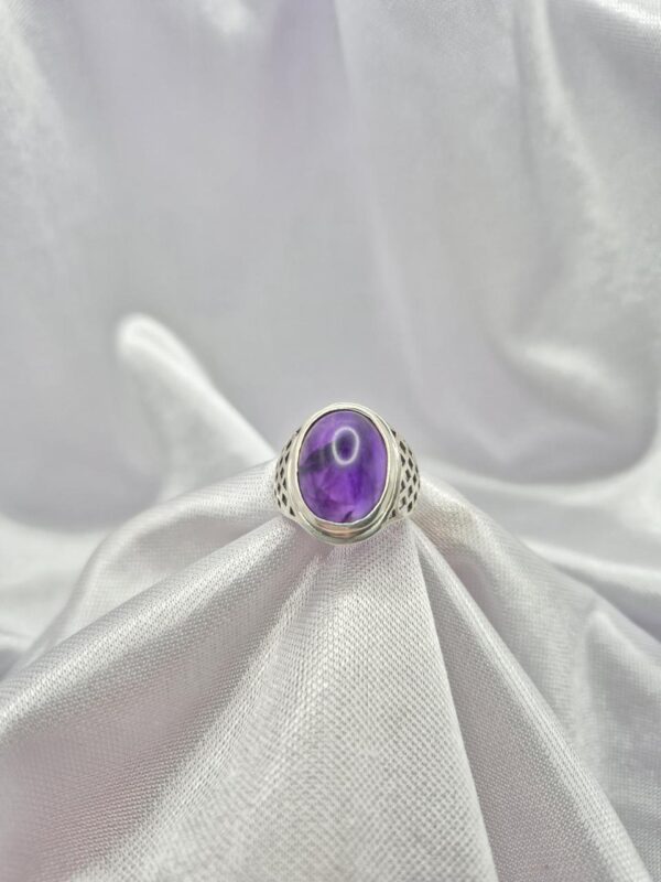 Anillo de Plata 925 Diseño Piedra Amatista