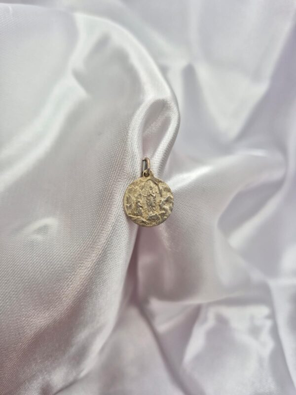 Dije de Plata 925 Mini Medalla de la Virgen de Lourdes