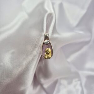 Dije de Plata 925 y Oro Virgen Niña Ovalado