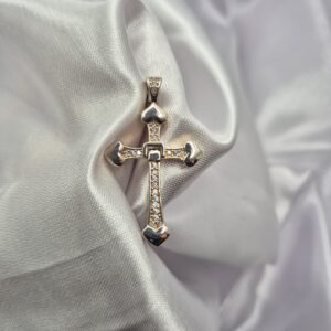Dije de Plata 925 Diseño Cruz con Cubic