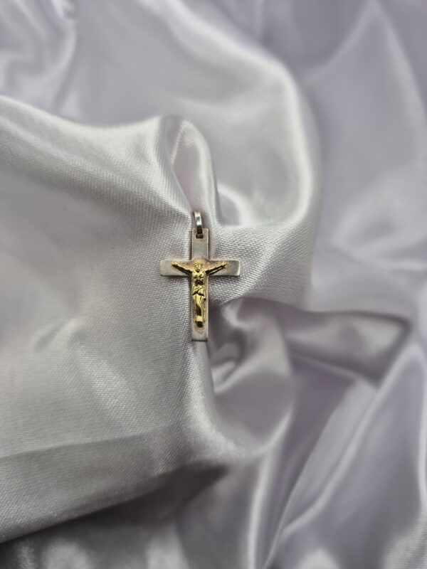 Dije de Plata 925 Y Oro de Crucifijo