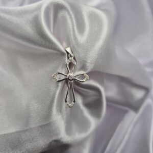 Dije de Plata 925 de Cruz con Piedra