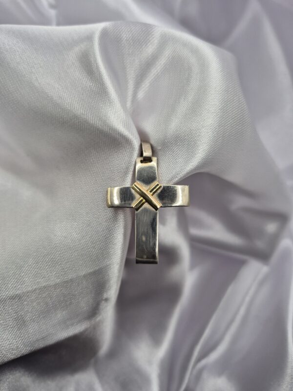 Dije de Plata 925 y Oro Diseño Cruz