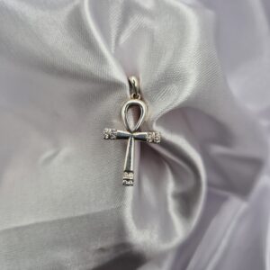 Dije de Plata 925 de Cruz Egipcia con Piedras
