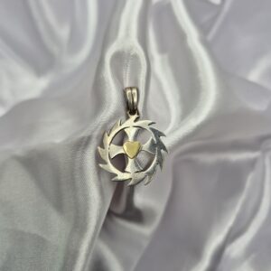 Dije de Plata 925 y Oro Diseño Cruz Orlada