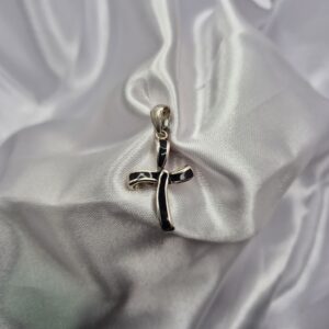 Dije de Plata 925 Diseño Cruz con Esmalte