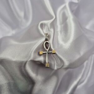 Dije de Plata 925 y Oro Diseño Cruz Egipcia