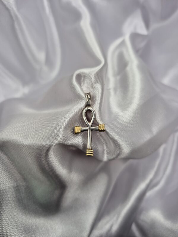 Dije de Plata 925 y Oro Diseño Cruz Egipcia