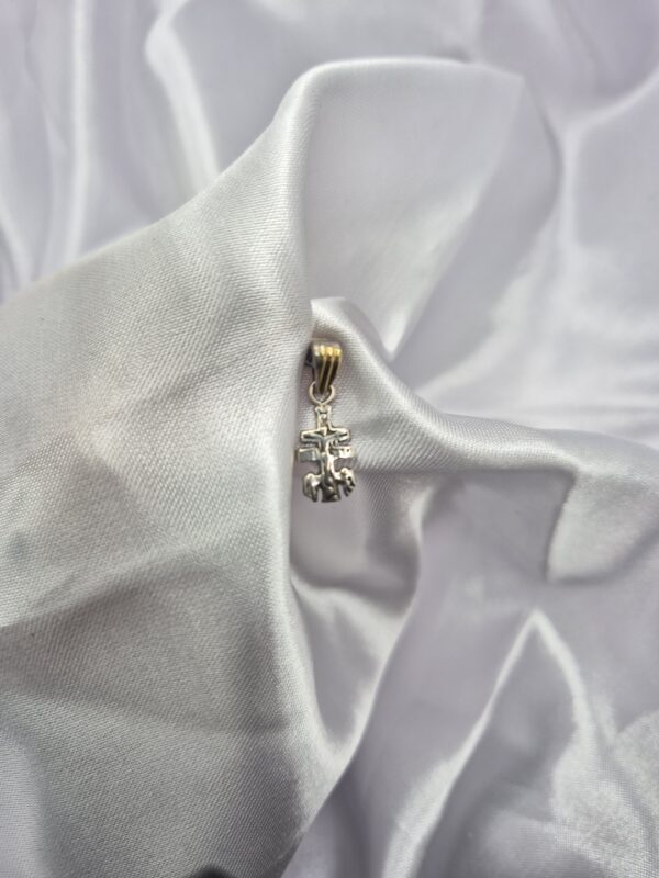 Dije de Plata 925 y Oro Diseño Cruz Caravaca Tamaño Chico