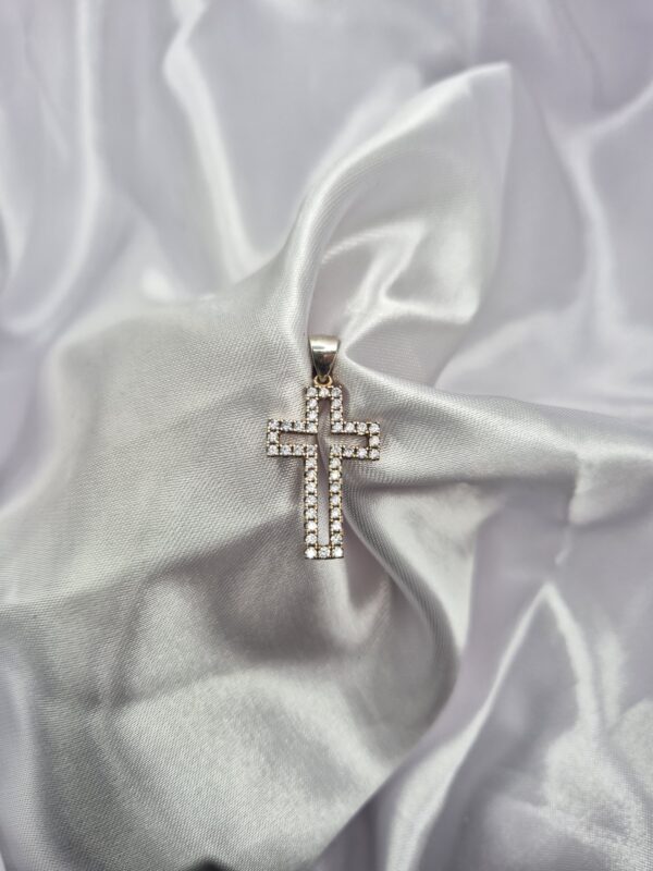 Dije de Plata 925 de Cruz con Strass