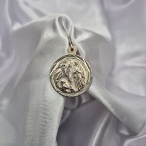 Dije de Plata 925 Diseño Medalla de la Virgen de Lourdes