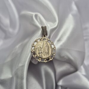 Dije de Plata 925 Diseño Medalla Virgen de Lourdes