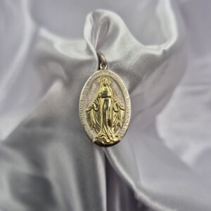 Dije de Plata 925 y Oro Diseño Medalla Milagrosa